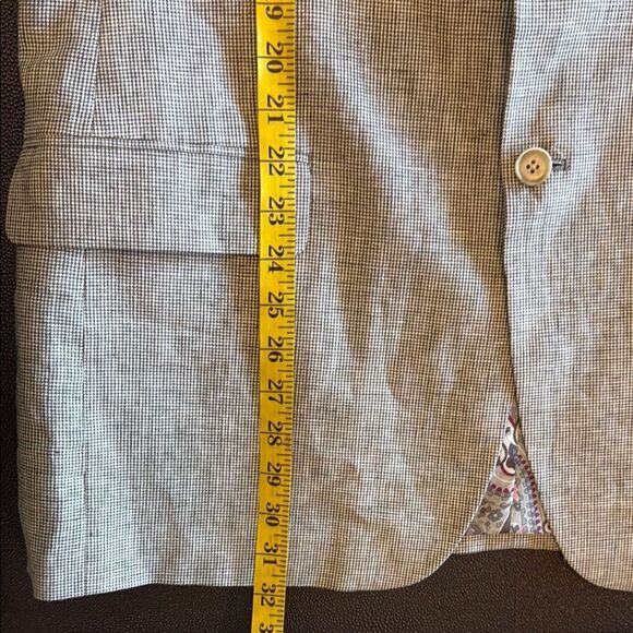 TALLIA Tan/ Brown Sport Coat  Linen Micro Houndstooth pattern size 44L - Picture 11 of 15